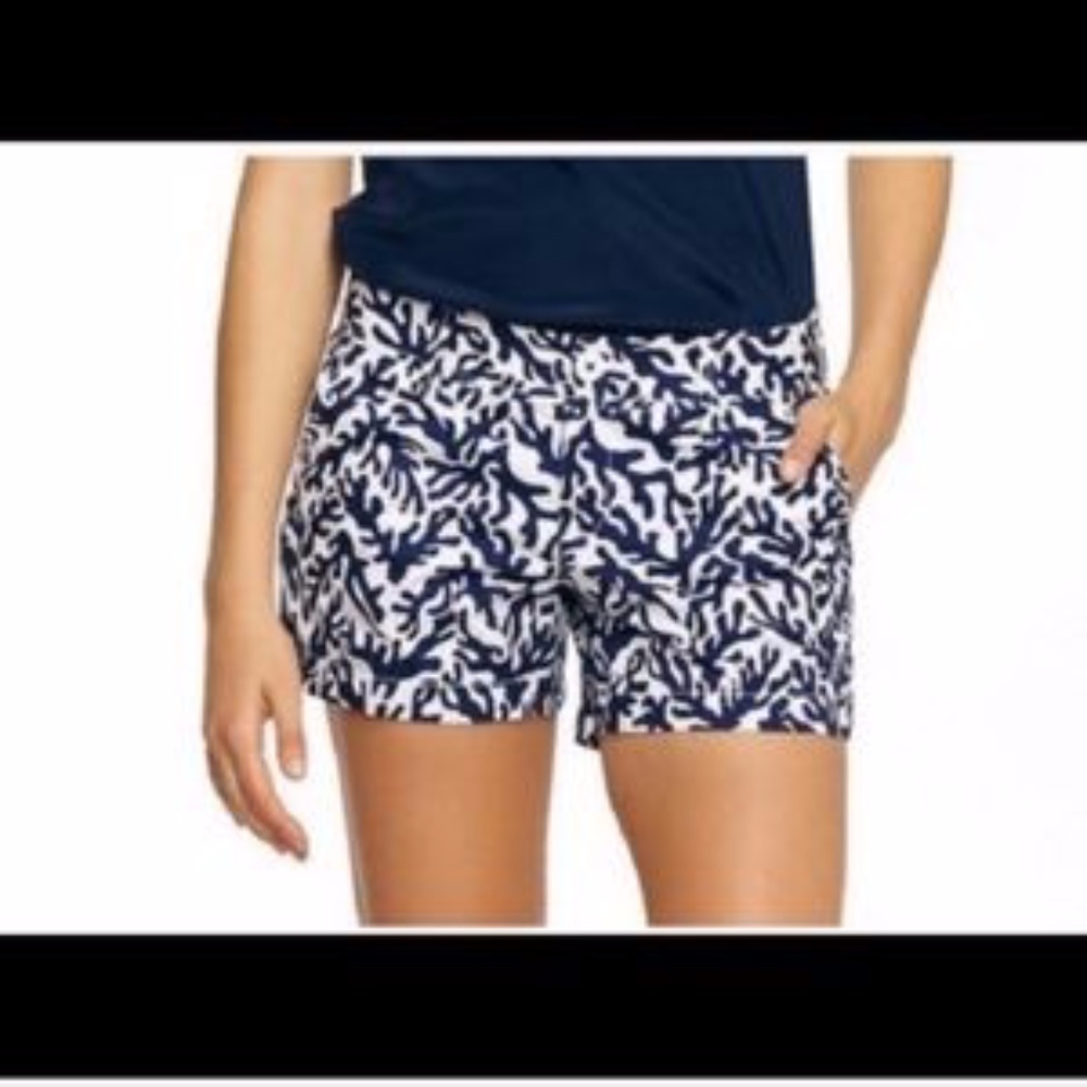 Lilly Pulitzer Blue/White Coral Callahan Shorts